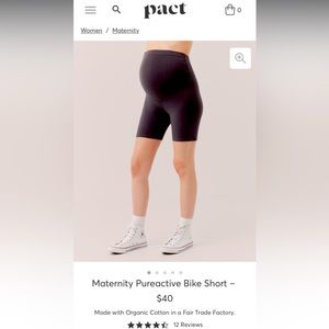 Pact black bike shorts maternity